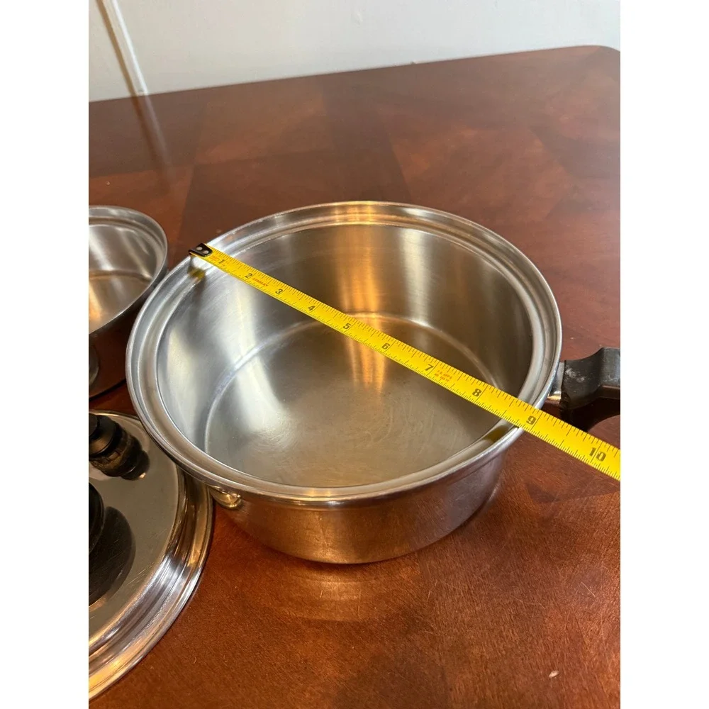 Royal Prestige 7-Ply Stainless Steel Silver Alloy Copper Saucepan Set USA Made